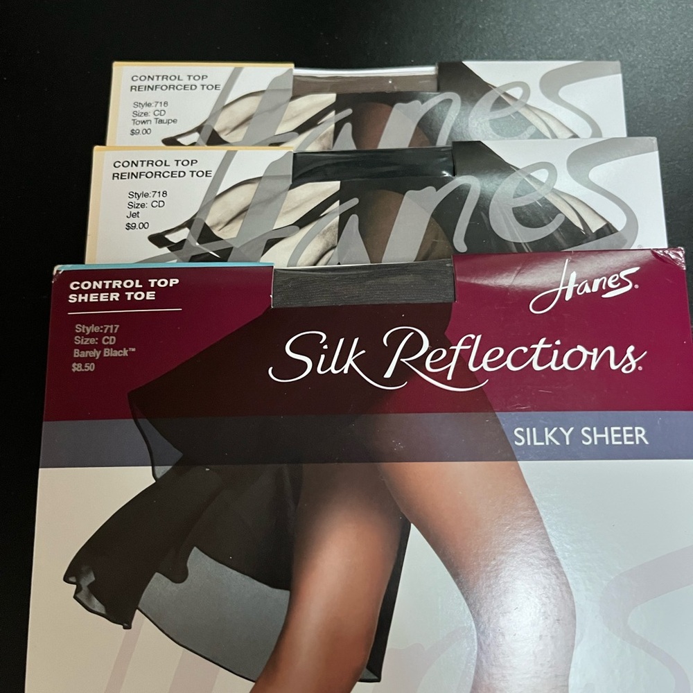 NEW3 pair Hanes Silky Sheer pantyhose